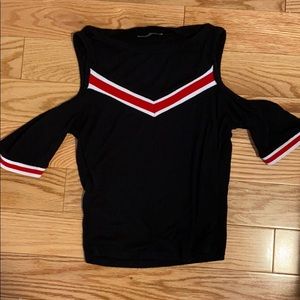Great condition, black open shoulder top